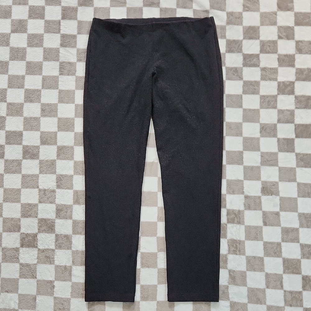 Eileen Fisher Black Trousers with Elastic Waistband‎ Womens Medium Charcoal